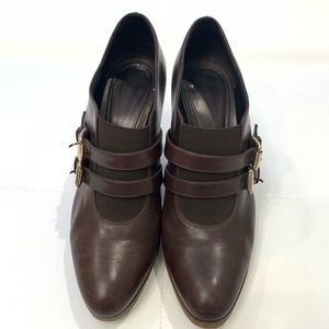 GIANVITO ROSSI Brown Buckle Booties Sz 38.5